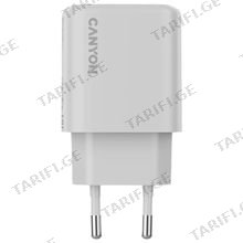 CANYON OnCharge 250 25W 1xPD EU White მობილური ტელეფონის ადაპტერი