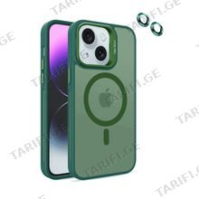 iPhone 14 Case Flet Lens Magsafe ქეისი - მწვანე