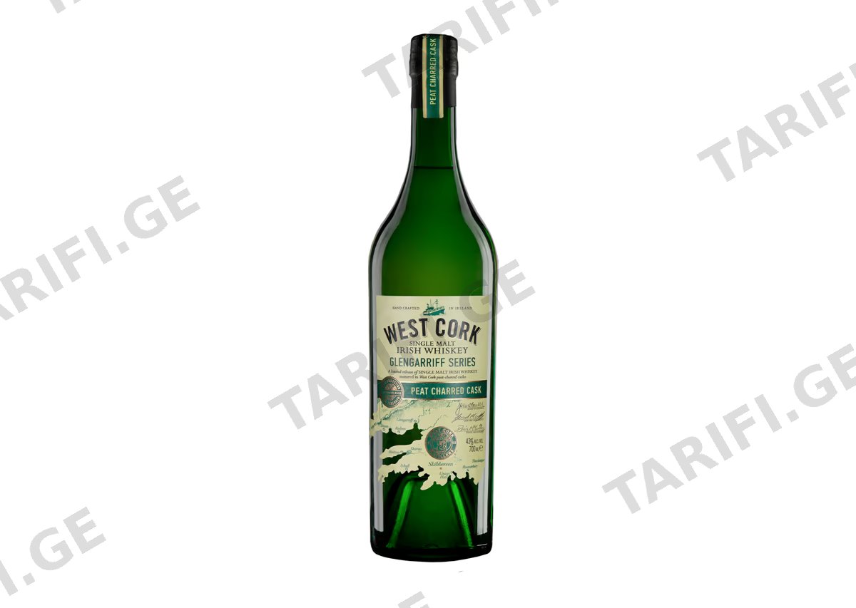 ერთალაოიანი ირლანდიური ვისკი West Cork Peat - 0.7L