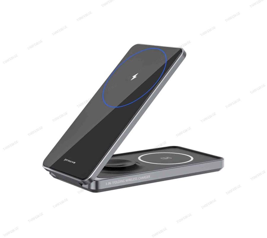 Wireless charger Proove Metal Edge 3 in 1 gray