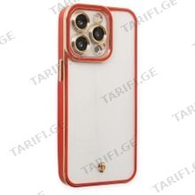 iPhone 14 Pro Max Liva lense Case სილიკონის ქეისი - წითელი