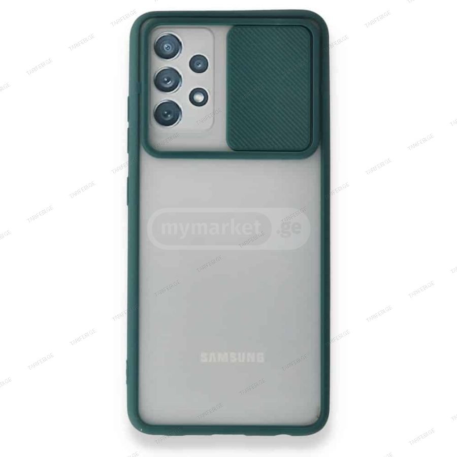 Samsung Galaxy A32 Palm Camera Sliding Silicone Case კამერის დაცვით ქეისი თავსებადია Samsung Galaxy A32 -თან მონაცემები: