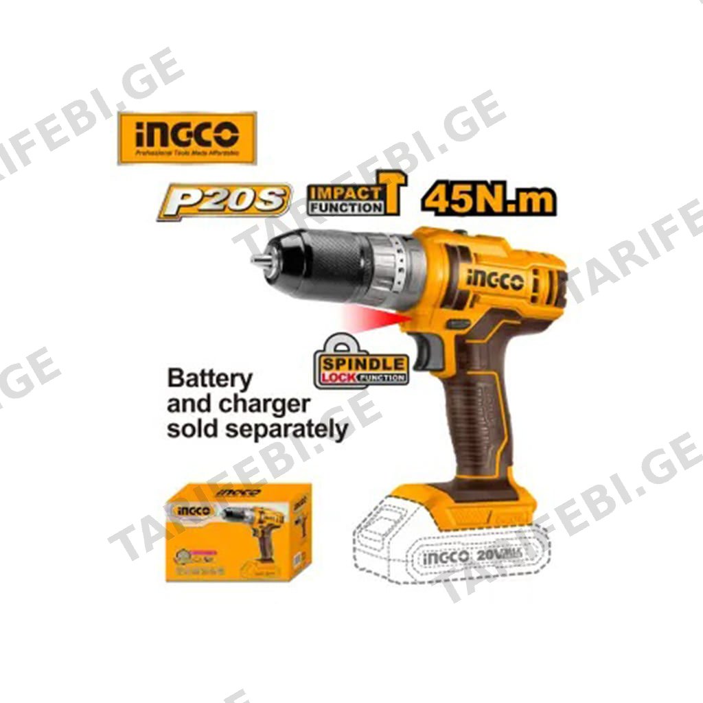 ელექტრო ხრახნდამჭერი ჩაქუჩით 20V Li-Ion Proline (CIDLI201455)