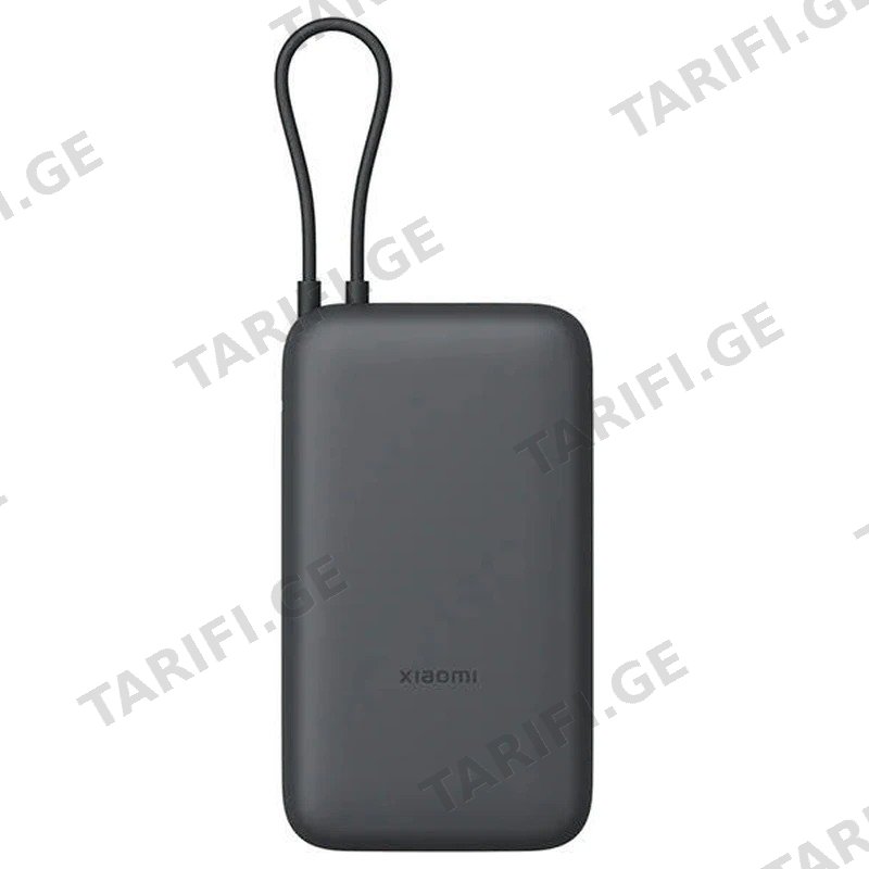 პორტატული დამტენი POWER BANK XIAOMI BHR9740GL 20000MAH ინტეგრირებული კაბელით DARK GRAY