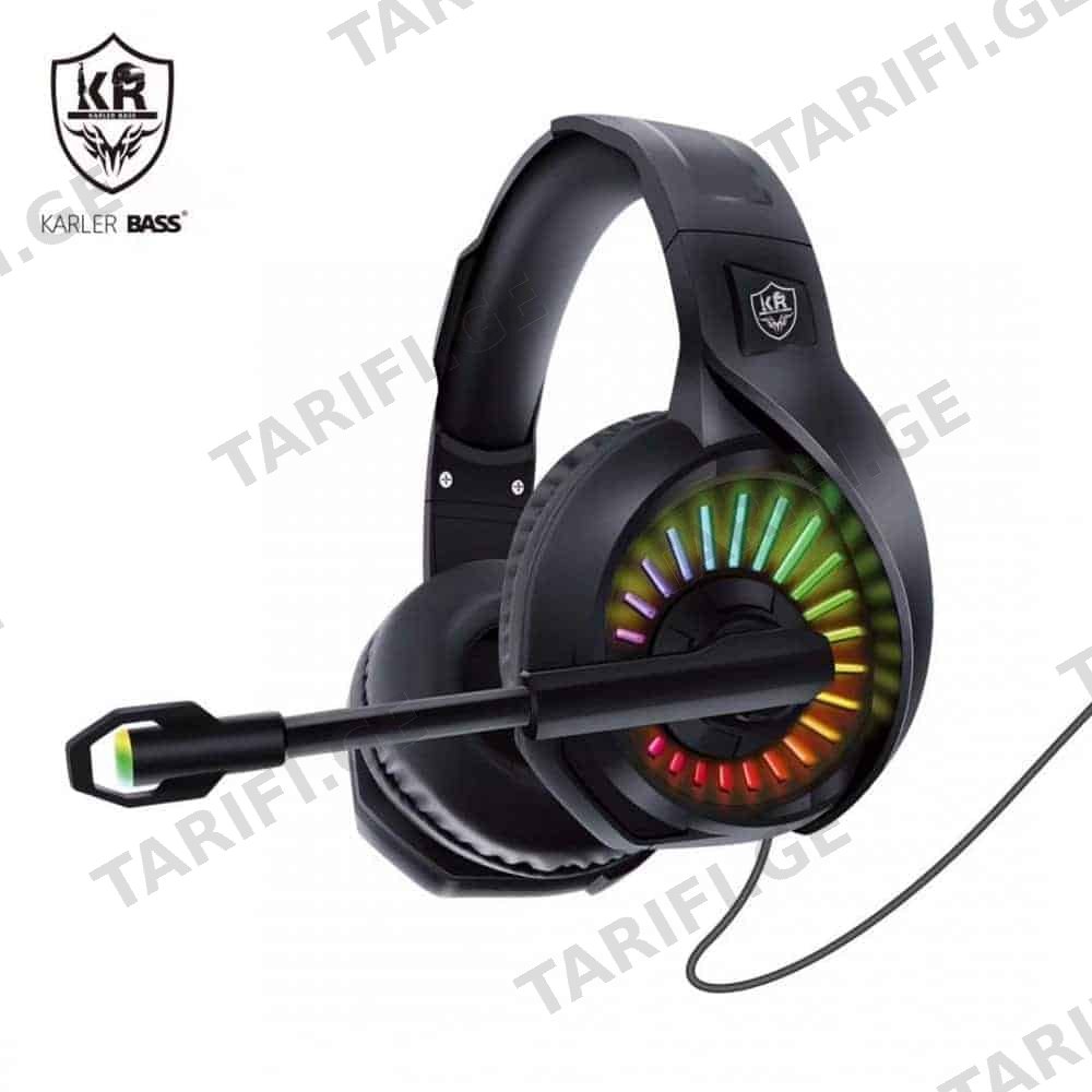 ყურსასმენი Karler Bass RGB, Gaming Headset, Wired, USB, 3.5mm