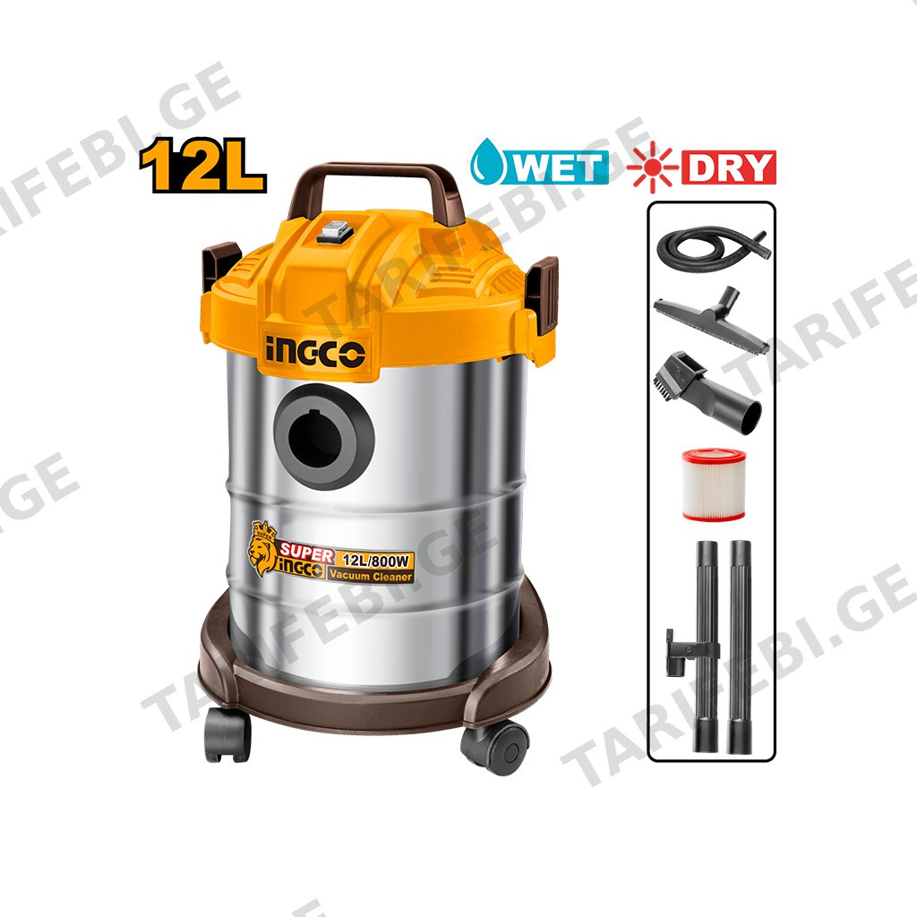 სამშენებლო მტვერსასრუტი 800w/12L (VC14122)