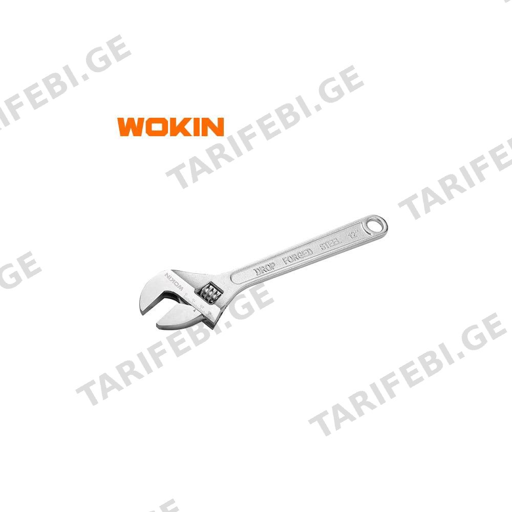 ქანჩის გასაღები Wokin 150015, 15", Adjustable Wrench, Silver