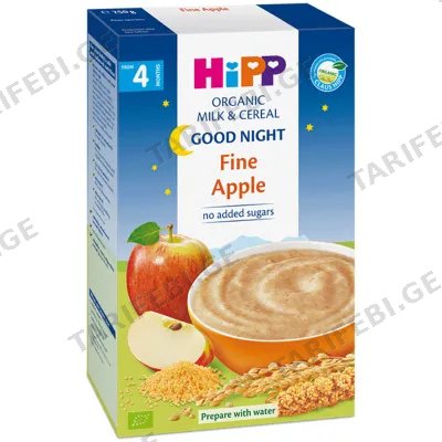 HIPP რძიანი ფაფა "ძილინებისა" ვაშლი (4 თვიდან, 250 GR)