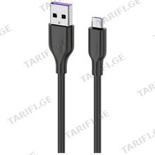 USB კაბელი 2E CCAM-BL USB-A MICROUSB GLOW 1M BLACK