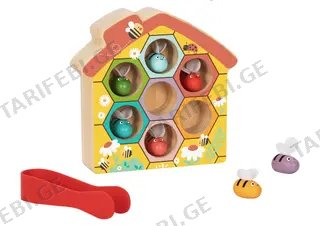 Beehive Play Set – ხის Montessori ფუტკრის სკის სათამაშო