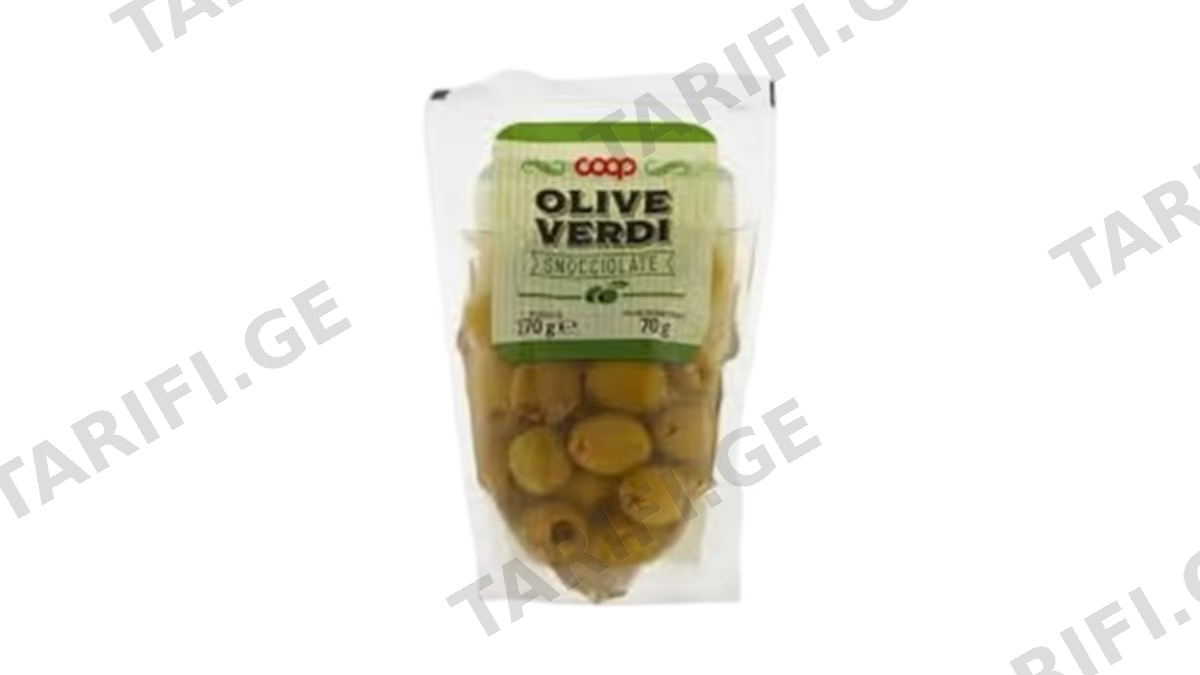 "COOP"- მწვანე ზეთისხილი, უკურკო 170 g