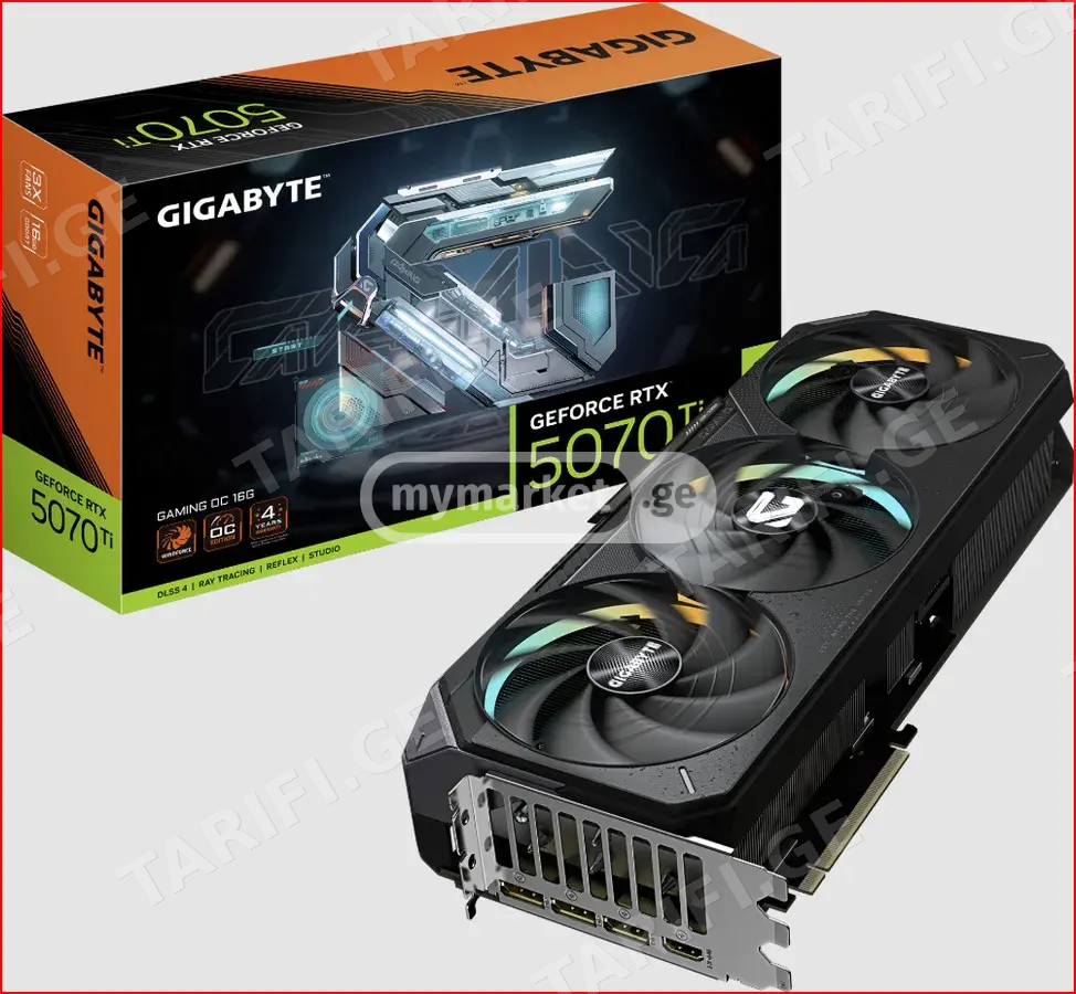 ♨️ GIGABYTE RTX 5070 TI 16GB GAMING OC RGB ახალი
