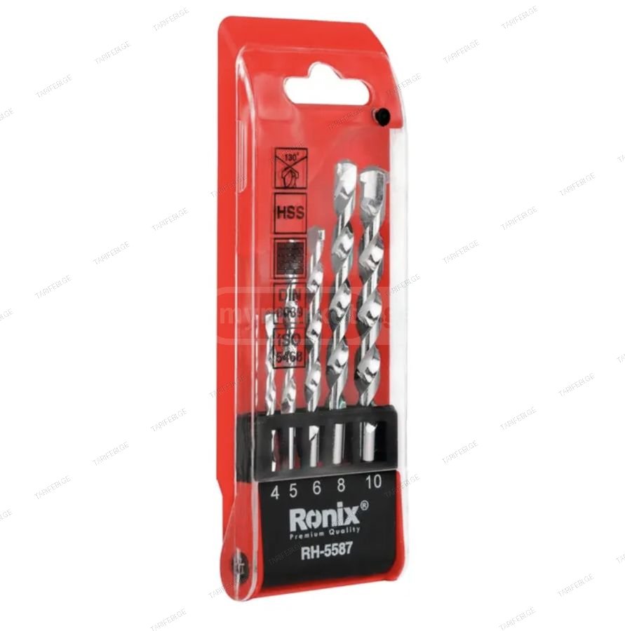 მეტალის ბურღების ნაკრები Ronix RH-5587 5ც