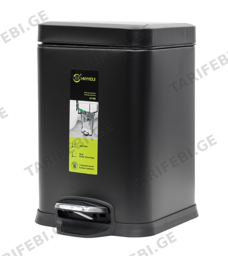 სანაგვე ურნა KEMU-H506 BLACK 6ლ