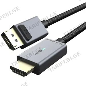 CABLETIME DP To HDMI Cable HD 4K/30HZ 1.8M Black (CT-AV585-P02G4K-SG1.8)