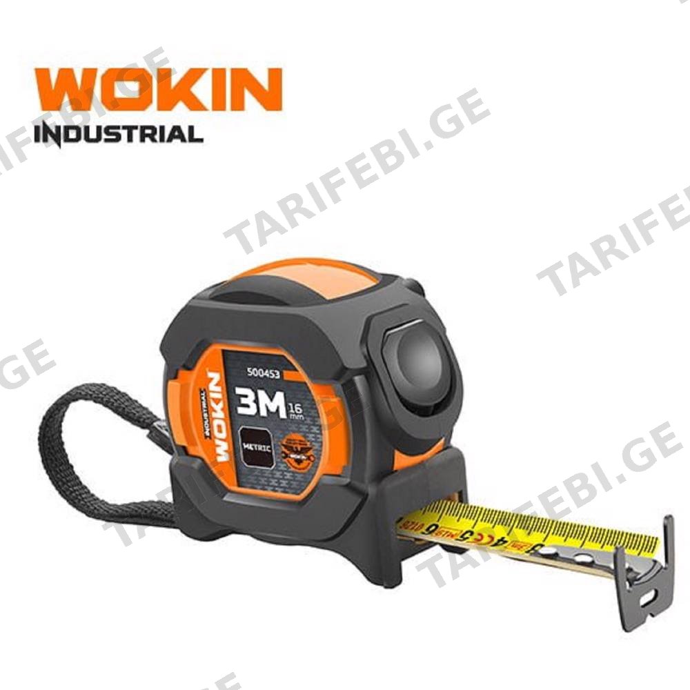 საზომი ლენტი Wokin 500455, 5M*19MM, Measuring Tape (Industrial), Yellow