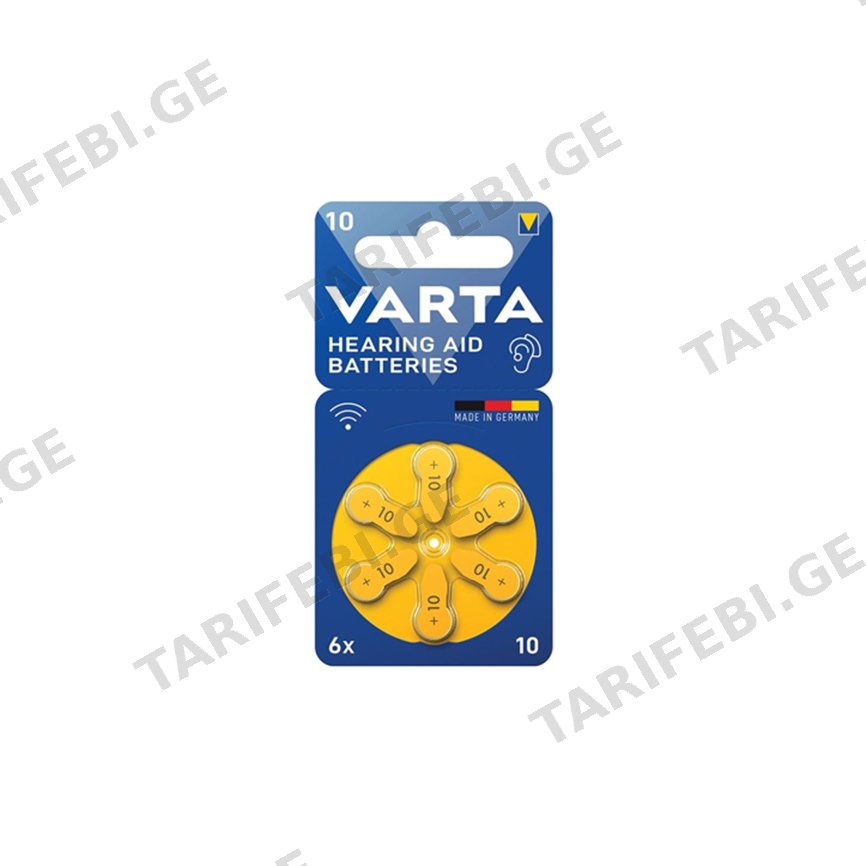 ყურის აპარატის ელემენტი VARTA 6ც 10 PR70