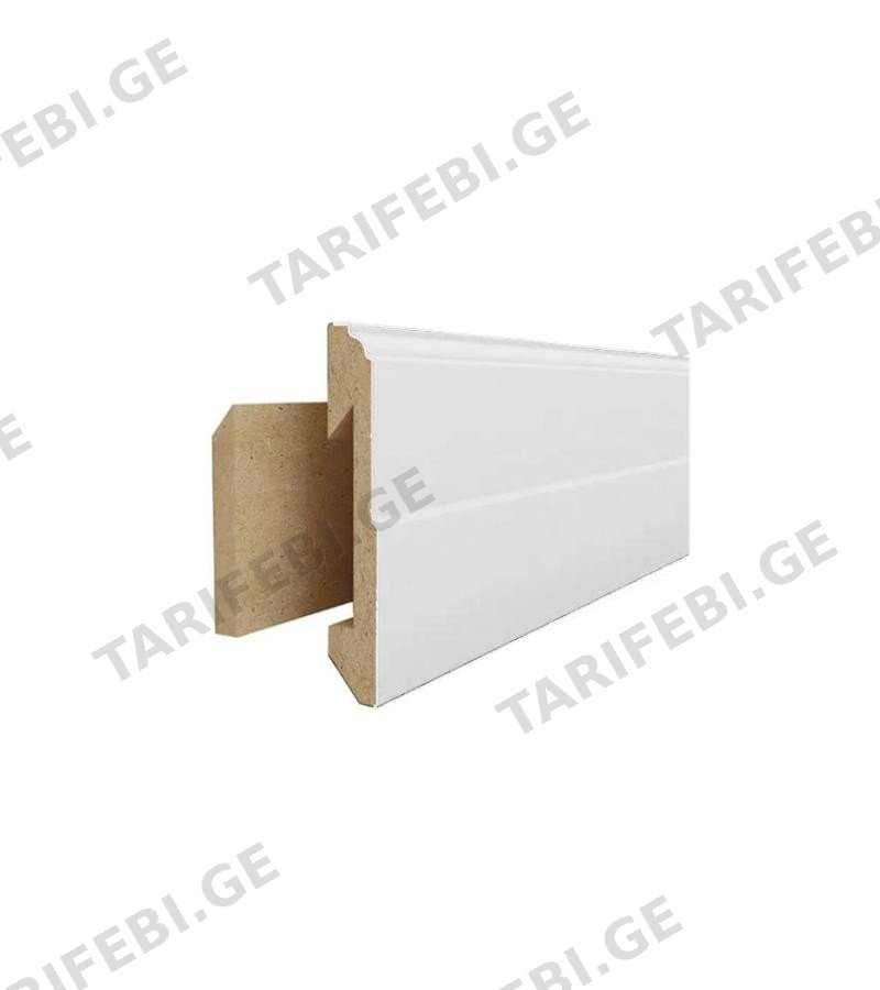 ლამინ. იატაკის პლინტუსი MDF 18*100*2800 SPR-5020 შესაღები #3082 MATT BUTE WHITE მწარ. AGT