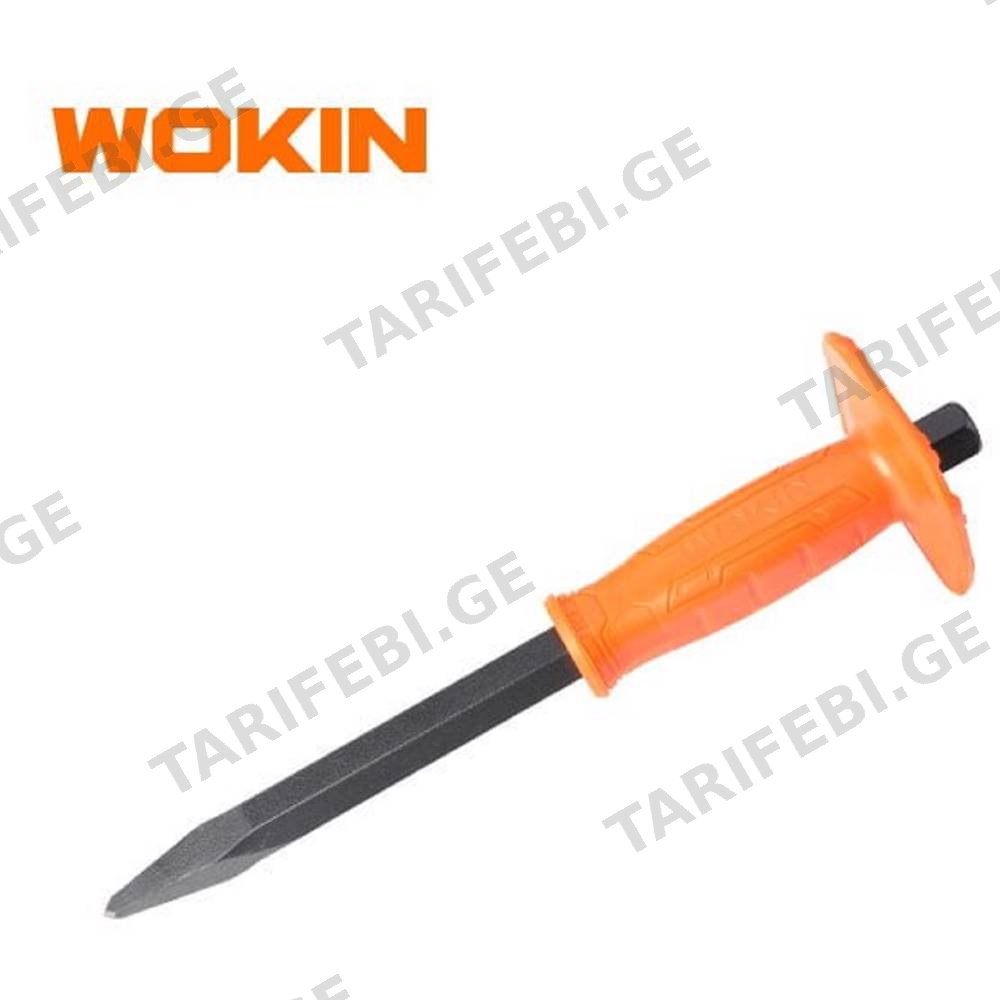 საჭრისი მრგვალი პირით Wokin 255010, 4*16*250mm, Cold Chisel, Black/Orange