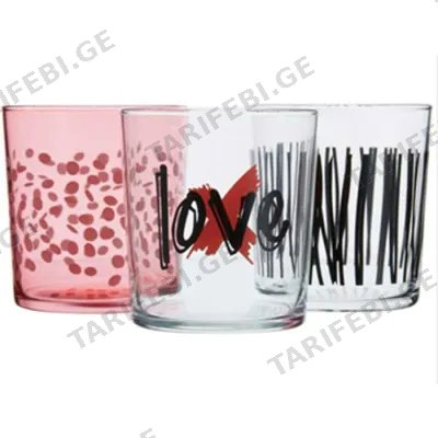 ვისკის მინის ჭიქა PASABAHCE 995623 (3 ც)