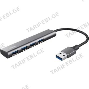 Trust Halyx 4 Port USB 3.2 Gen1 Hub Gray