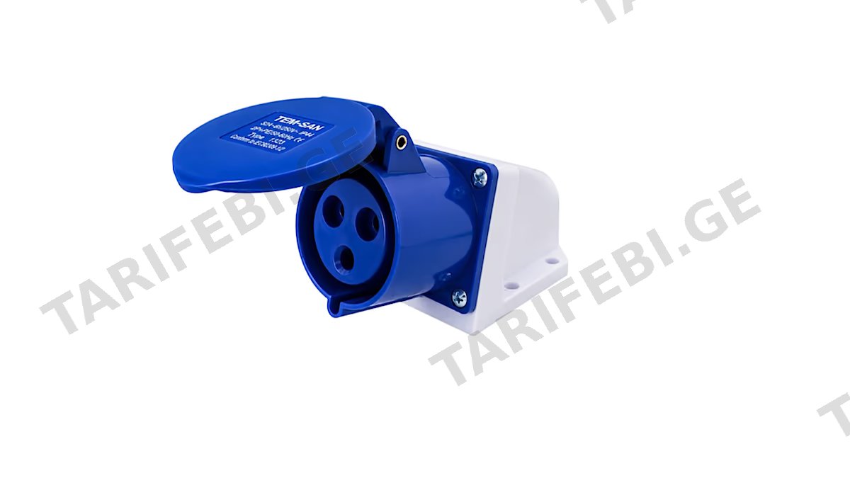TEM-SAN Type 123 EV Charging Plug 32A Schuko to CEE კედლის სამაგრით (8756)