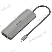VENTION CGNHA Multi-function Type-C Docking Station 0.1M Gray Metal Type USB ჰაბი