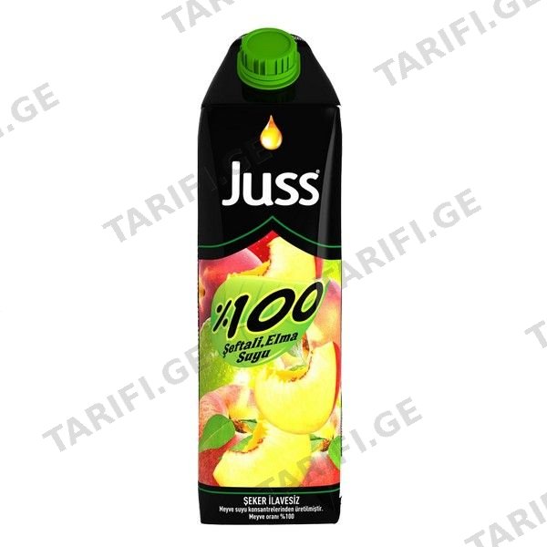 JUSS წვენი ვაშლი/ატამი 100% 1ლ