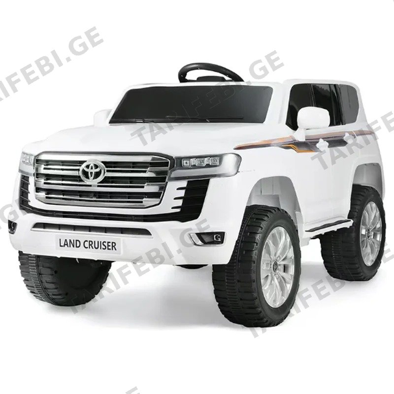 ბავშვის ელექტრო მანქანა 4X4 TOYOTA LC-300-W 12V კაუჩუკის საბურავებით