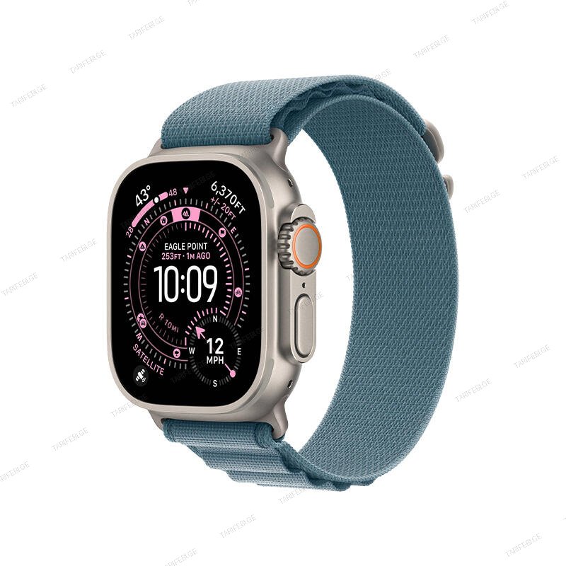 Apple Watch Ultra 3 49mm Natural Titanium Case With Light Blue Alpine Loop MEWP4 L