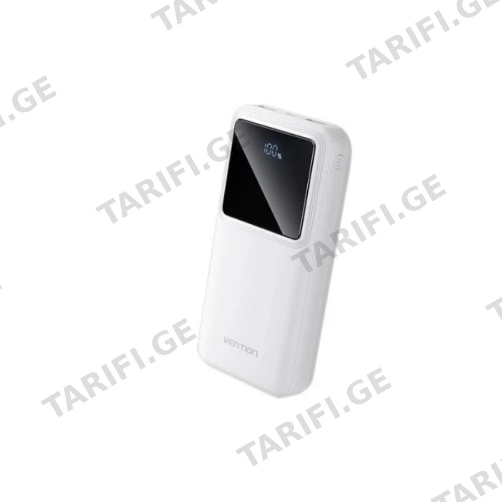 პოტრატული დამტენი Vention FHLW0 20.000mAh Power Bank 22.5W With LED Display White