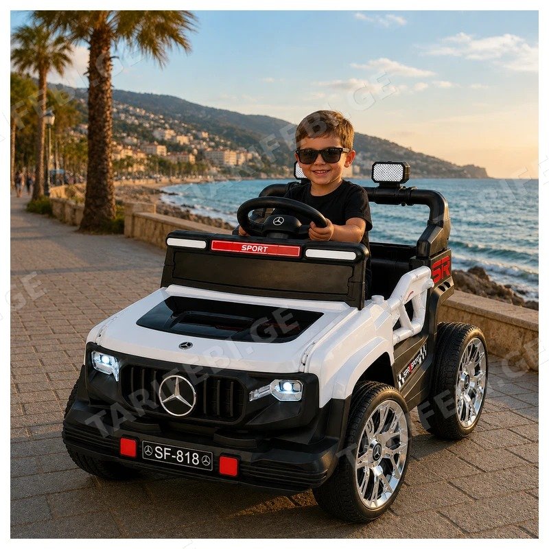საბავშვო ელექტრო მანქანა MERCEDES SF-818-W 2 ძრავით 12V