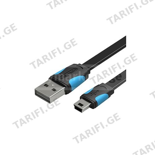 გადამყვანი კაბელი - Flat USB 2.0 A Male To Mini 5 Pin Male C