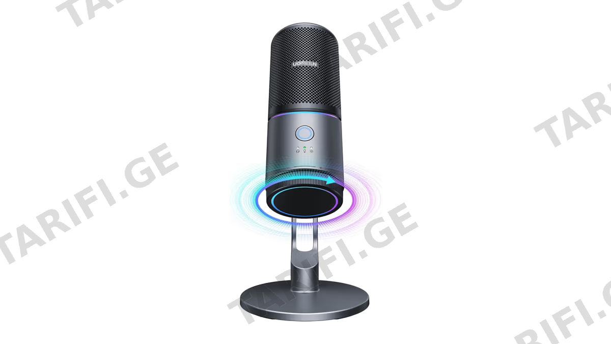 მიკროფონი UGREEN CM769 (35629), Microphone for PC, RGB, USB, 3.5mm, Black