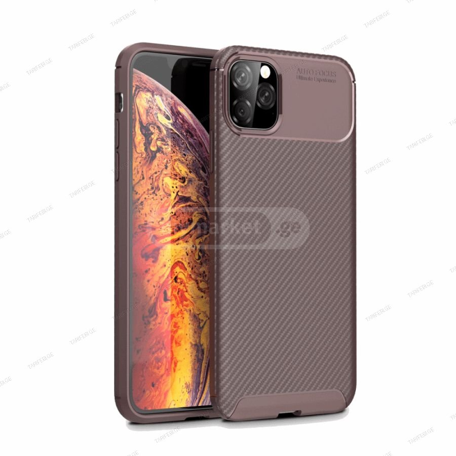 კარბონის ქეისი iPhone 11 Pro Focus Carbon Case - ყავისფერი