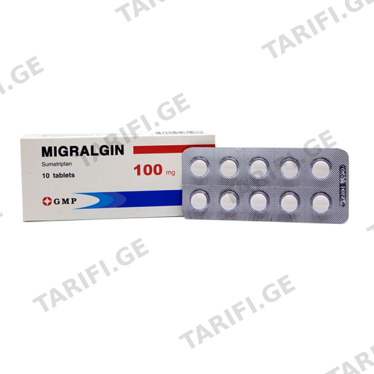 მიგრალგინი - Migralgin 100 მგ 10 ტაბლეტი
