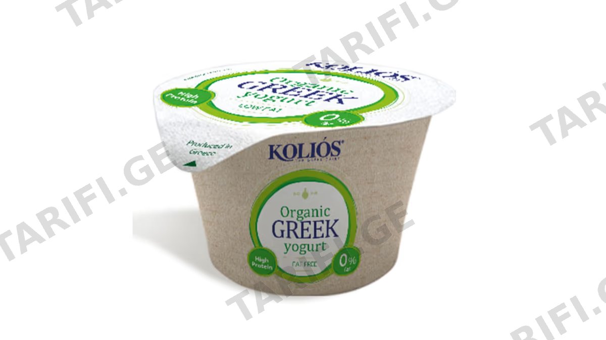 ორგანული, ბერძნული იოგურტი/ kolios/ 0%/ 500 გ