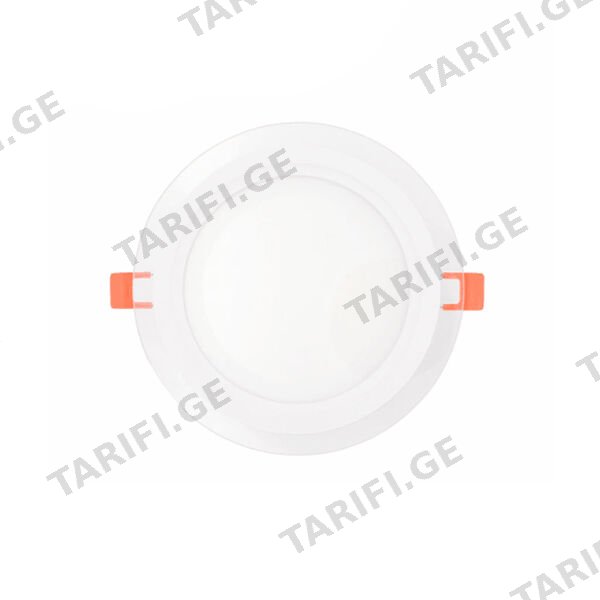 LED პანელური სანათი შუშის მრგვალი 12w 6500K