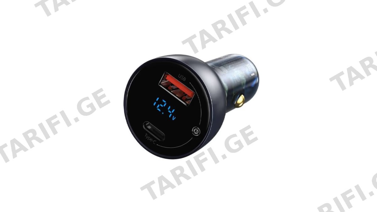 Baseus Particular Digital Display QC+PPS Dual Quick Charger Car Charger 65W CCKX-C0A