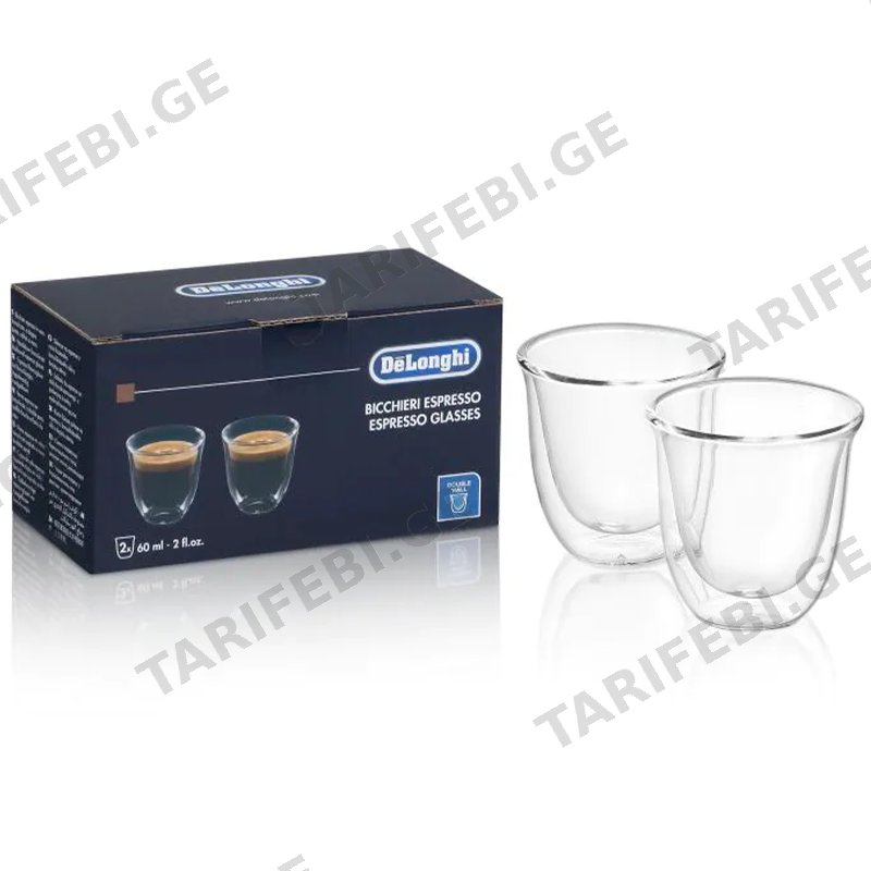 მინის ყავის ჭიქა DELONGHI CONF DLSC310 2BICCHIERI ESPRESSO DL(MVE)
