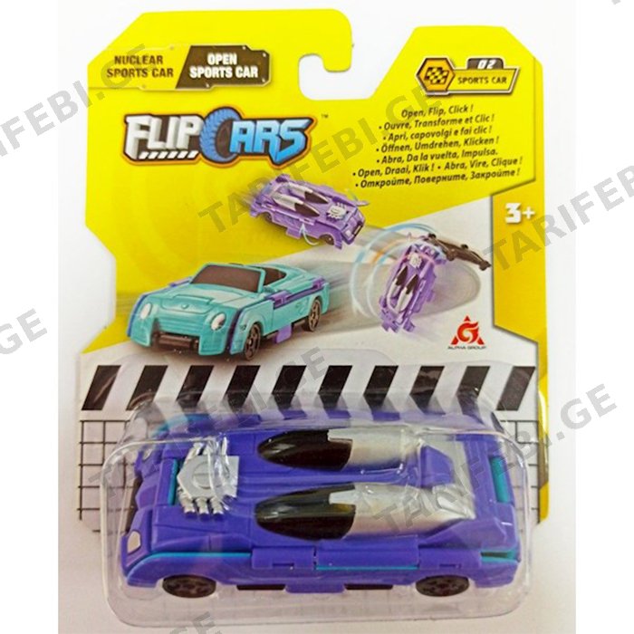სათამაშო მანქანა TRANSRACERS EU463875B-02 2-IN-1 FLIP VEHICLE - SPORTS ROADSTER CAR