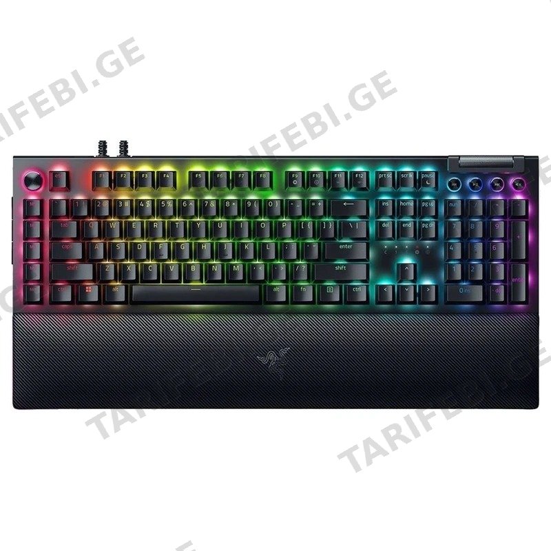 გეიმინგ მექანიკური კლავიატურა RAZER BLACKWIDOW V4 PRO YELLOW SWITCH, RGB განათებით, შავი