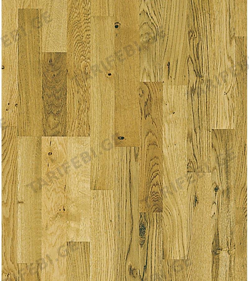 პარკეტის ფილა OAK KHAMSIN LACQUERED LOC 3S 3 შრიანი Дуб 14*188*2266მმ მწარ. KARELIA