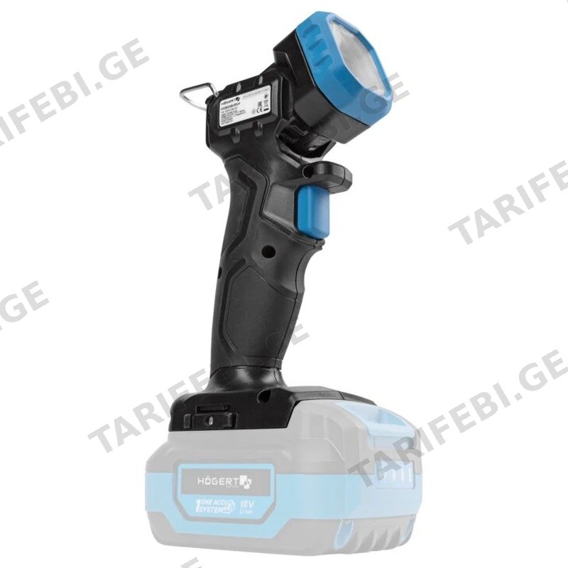 უსადენო LED ფანარი HOGERT HT2E238-0FLH 18V 1000 ლმ