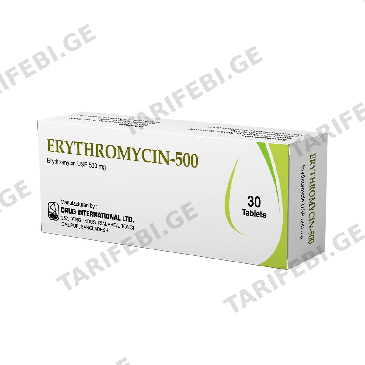 ერითრომიცინი - Erythromycin 500მგ 30 ტაბლეტი