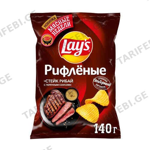 ჩიფსი რიბეის სტეიკი წიწაკის სოუსის გემოთი /Lays/ 140 გრ