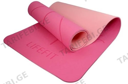 ხალიჩა იოგის LifeFit Lotos Duo 183x58x0.6 სმ ვარდისფერი
