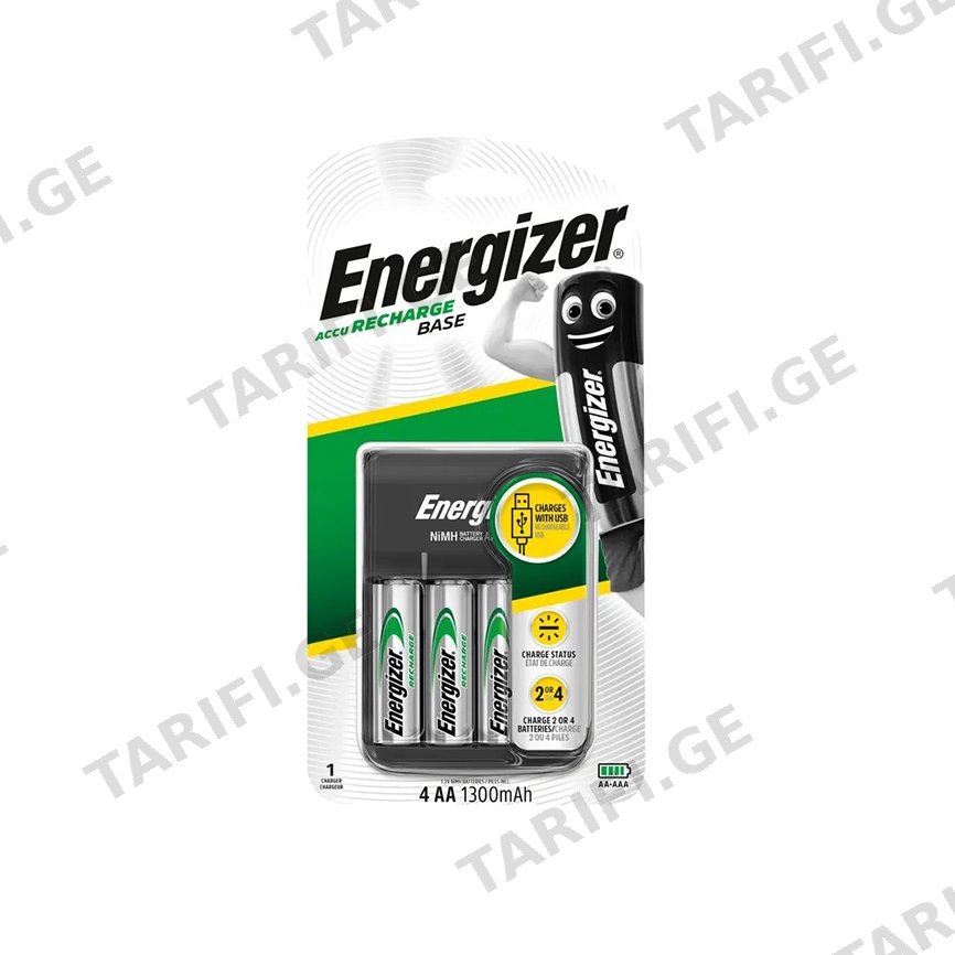 დამტენი Energizer AA 4ც 1300mAh