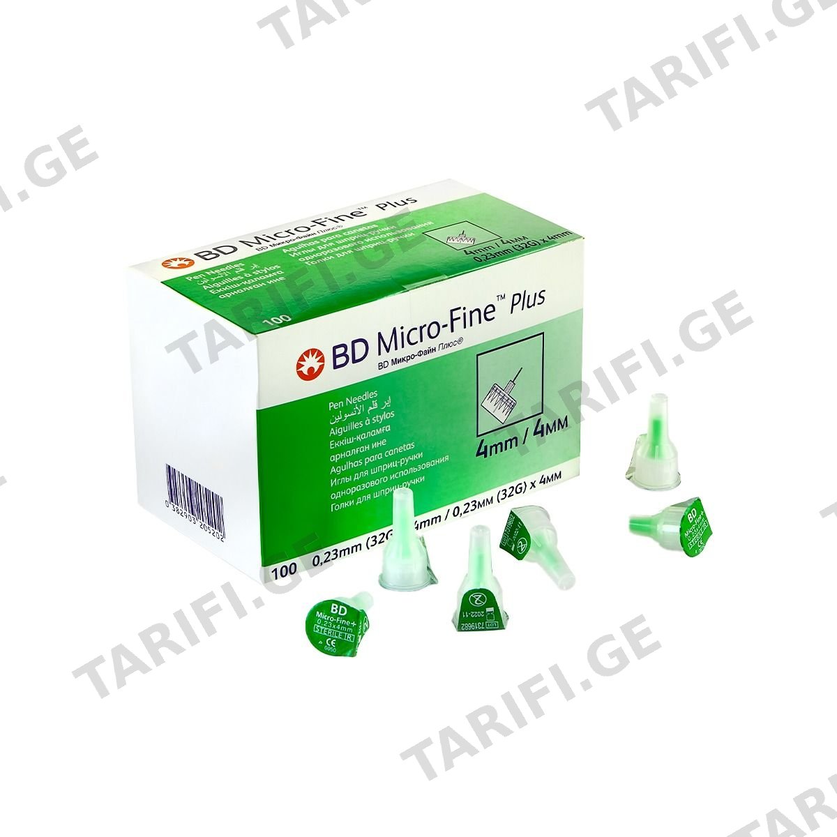 ნემსი ინსულინის კალმის 32G 4მმ 100 ცალი BD Micro-Fine Plus