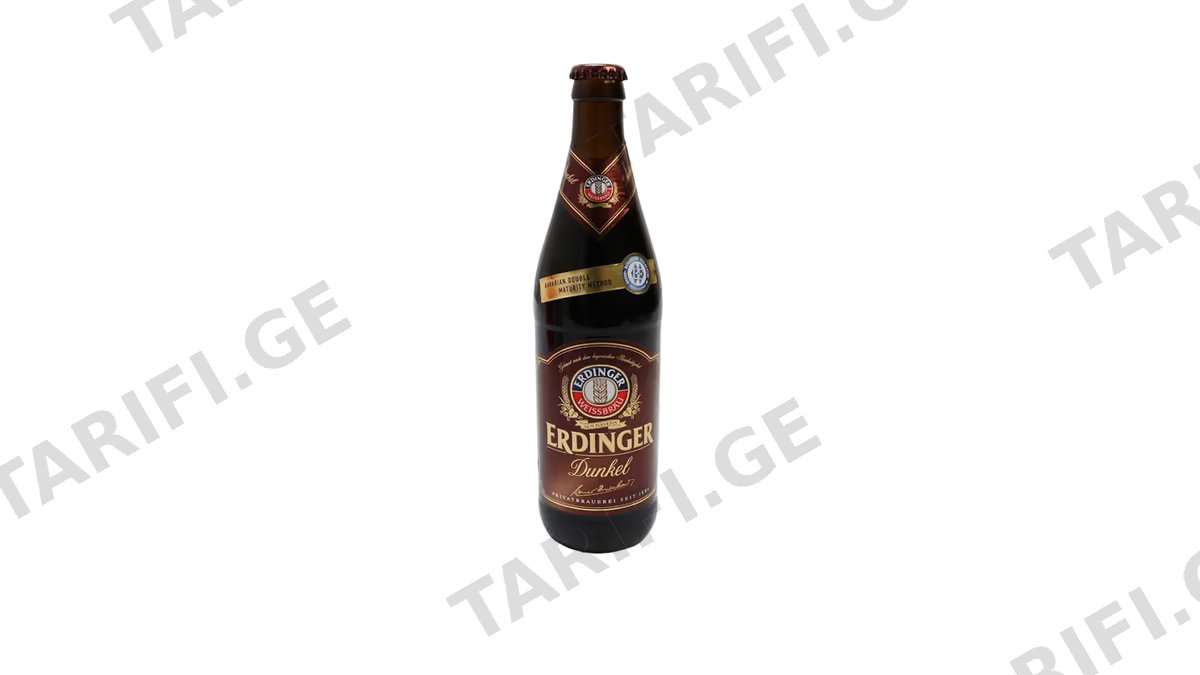 ERDINGER შავი ლუდი შუშა 0.5 ლ